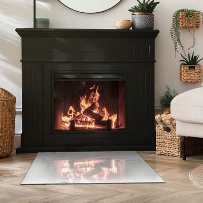 Coloray Vloerplaat Houtkachel - Onderplaat Kachel - 80 cm x 60 cm - Houtkachel Vloerplaat - Wit Vloerplaat Kachel - Vloerplaat Voor Kachel - Vloerplaat voor Houtkachel - Vloerplaat Open Haard - Plaat Kachel