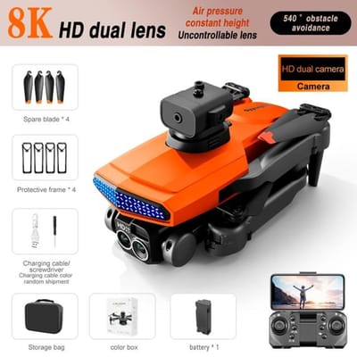 D6 Drone ESC Dual Camera Fotografie Optische Vijf-weg Obstakel Vermijding Quadcopter Kinderen Speelgoed Cadeau Zweven Traject Vlucht Een Stuk Opstijgen Dual camera 1 battery