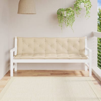 vidaXL - Tuinbankkussens - 2 - st - 180x50x7 - cm - oxford - stof - beige