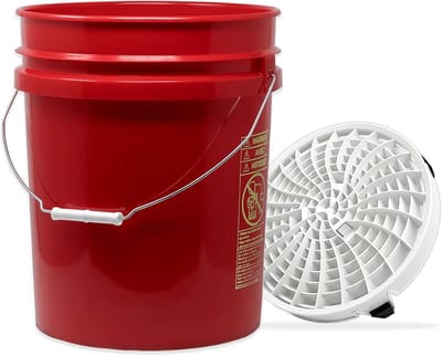 Wit Dirt Lock Emmer Insert voor Krasvrije Auto Wassen met Rode Wasemmer 5 Liter