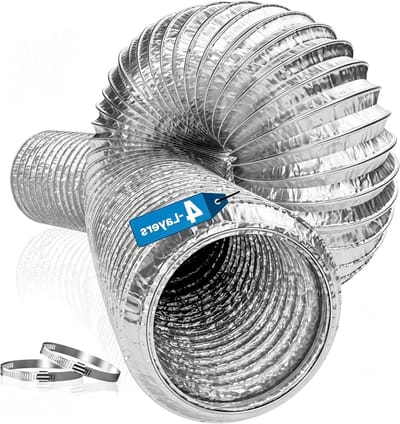 Afvoerslang Aluminium - Flexibele Buis - Luchtgeleiding - Duurzaam Materiaal - 100 mm 2.5 meter - Aluminiumkleur