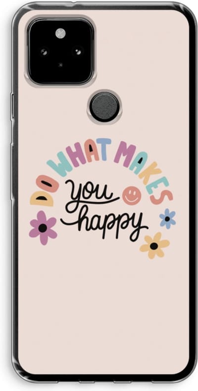 Case Company® - Hoesje geschikt voor Google Pixel 5 hoesje - Happy days - Soft Cover Telefoonhoesje - Bescherming aan alle Kanten en Schermrand