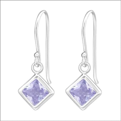 Aramat Jewels | Oorhangers | Lila Zirkonia Oorbellen voor Kinderen - Zilver | | | |8mm | Zilver | Kinderen | Verkleurd niet