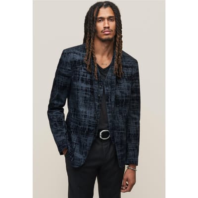 John Varvatos One Button Peak Lapel Sof Navy Maat: 50 | Blazers Outlet | Heren | Blauw