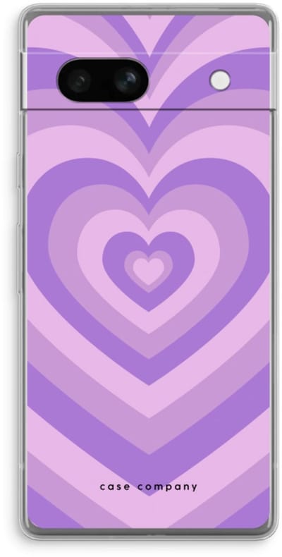 Case Company® - Hoesje geschikt voor Google Pixel 7A hoesje - Hart Paars - Soft Cover Telefoonhoesje - Bescherming aan alle Kanten en Schermrand