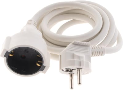 Schuko Verlengkabel 2m met Versterkte Isolatie - Maximaal 3680W, 230V