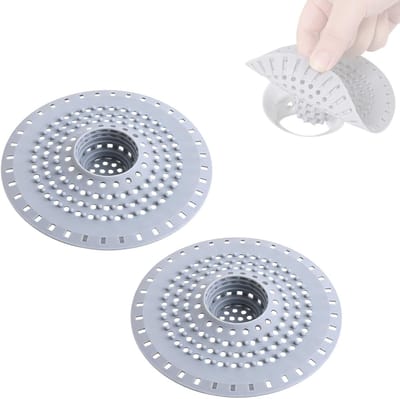 Haarfilter voor douche, 2 stuks, haarfilter, badkuip, anti-geur, afvoerstop van siliconengel, anti-haren voor douche - ShopVlot
