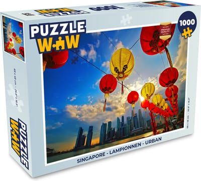 Puzzel Singapore - Lampionnen - Urban - Legpuzzel - Puzzel 1000 stukjes volwassenen
