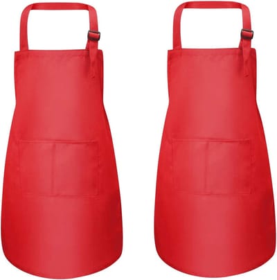 2 stuks kinderschorten met zakken, verstelbaar kookschort voor peuters, voor jongens en meisjes, keukenschort schilderschort, kinderkunstenaarsschort om te knutselen, schilderen, bakken, koken (7-13 jaar)