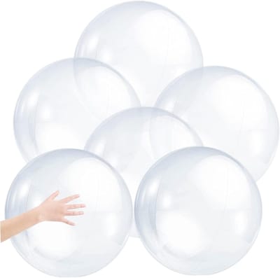Grote Bubble Ballen - Opblaasbare Ballen - Strandfeest Spel - Set van Zes - 16 Inch - Doorzichtig