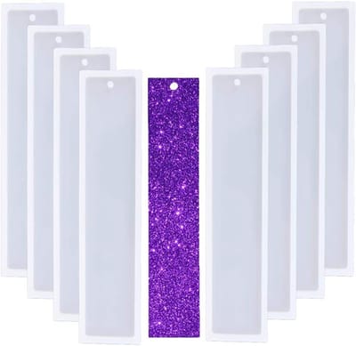 Handgemaakte Boekenleggers van Hars - Siliconen Mallen voor Rectangular Vormen, Epoxy Resin Creaties en DIY Ambachten - Set van 8 Stuks
