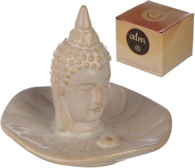 Wierookbrander Thaïse Boedha crèmekleurig  9x10x10cm