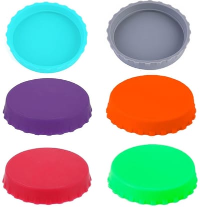 Dailygoods- Siliconen Deksels - 6 Stuks - Deksel voor Blikjes - Bescherming voor Dranken - Voedselveilig Silicone - Diverse Kleuren - Blikdeksel