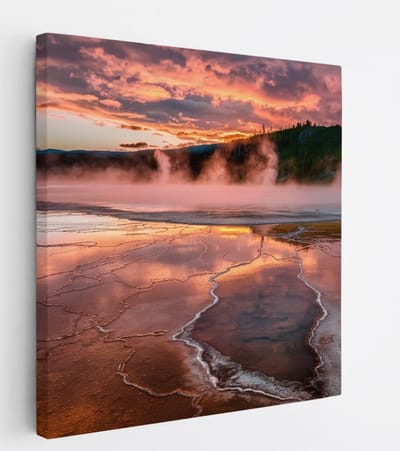 Saammp Canvas Schilderij - Natuur - Zonsondergang- 20x20 - Foto op canvas - Wanddecoratie - Muurdecoratie Woonkamer - Slaapkamer decoratie - Canvas Print