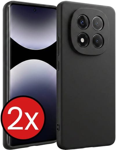 Hoesje - 2 Stuks - Geschikt voor Xiaomi Redmi Note 14 Pro - Sterk & Shockproof - Telefoonhoes - Back Cover - Case Siliconen - Telefoon Hoes - Zwart