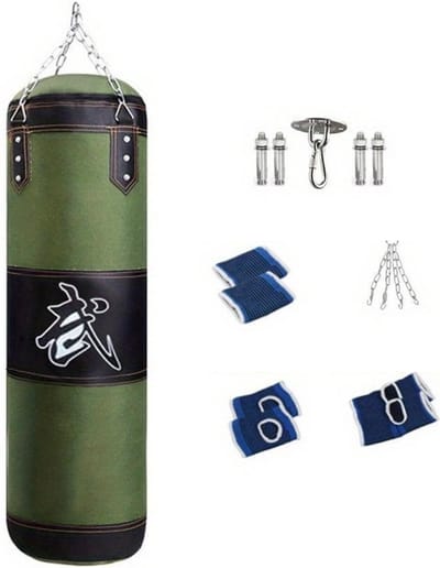 Bovista Boxzak - Bokspaal - Bokszak Ophangsysteem - Stootzak - Kickboks Zak Volwassenen - Punching Bag - Sport - (Niet Gevuld) - Groen