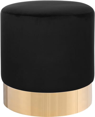 SOPHIA - Poef - Zwart - 39 cm - Fluweel