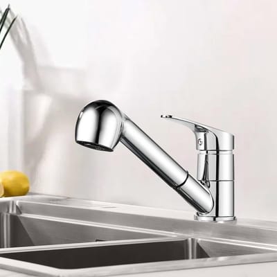 Virtubuy - Keukenkraan - Uittrekbare Mengkraan - 360° Draaibaar - Chroom - Handdouche - Ideaal voor Keuken - Moderne Stijl