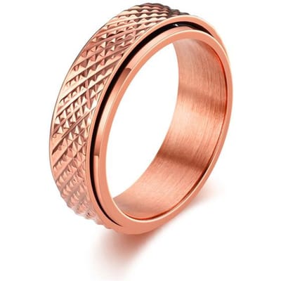 Mode 6mm Dragon Skin Rvs Spinner Angst Ring Voor Vrouwen Mannen Draaibare Anti Stress Fidget Ring Paar sieraden Gift 10 beige