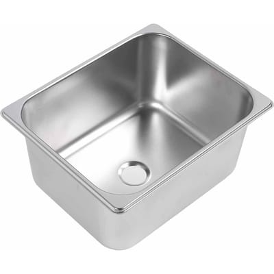 Évier de cuisine pour camping-car Acier inoxydable 304 12,6x10,24x5,91 pouces Bac simple Lave-mains avec sortie d'évacuation de 40 mm pour bateau camion gray