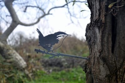Vogelsilhouet winterkoning - Huis en tuindecoratie - Buiten