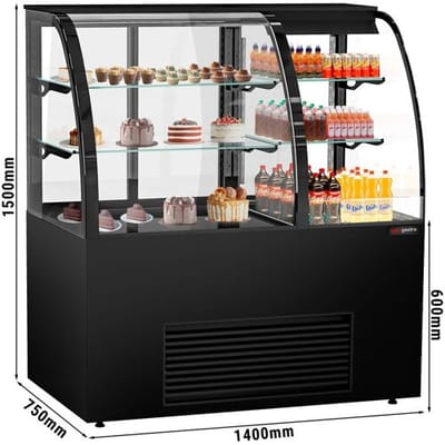 GGM Gastro Kühl- & Verkaufsvitrine - Self-Service - 1400mm - Doppelverglasung - mit 2 Ablagen