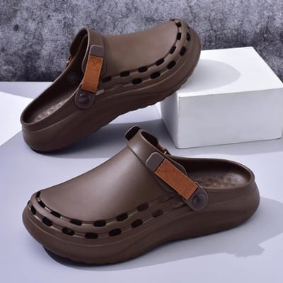 Sneldrogende EVA Effen Kleur Heren Sandalen Mode Trendy Lichtgewicht Outdoor Reisbenodigdheden Strand Schoenen Casual Heren Slippers 40-41 bruin