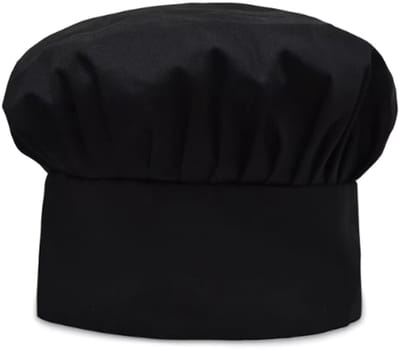 Koksmuts – Zwart – Elastische Koks Muts – Comfortabele Chef Hoed – Keukenmuts voor Horeca & Thuisgebruik – Ademend & Wasbaar – Unisex Koks Accessoire