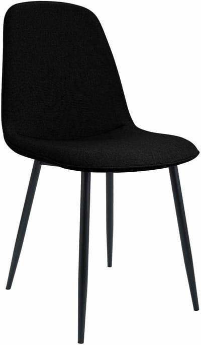 CLP Maryam Eetkamerstoel - klassiek - met rugleuning - zwart metalen frame - belastbaar tot 150 kg - Stof/zwart