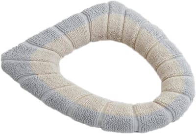 Wasbare Toiletzitting Cover - Dikke Pluche Toiletbril Verwarming, Universele Stretch Deksel voor Badkamer, Beige, Comfortabel en Duurzaam