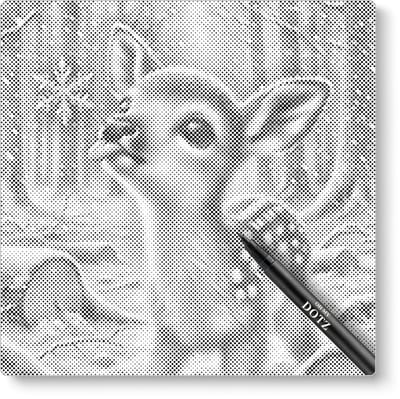 Hertje in de sneeuw | Dot painting | 40x40cm | Dot painting | Oh My Dotz | Dots stippen | Diamond painting & Schilderen op nummer alternatief | Happy hobby