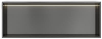Hotbath &More Inbouwnis - 30 x 80 x 10 cm - met LED-verlichting - Geborsteld Gunmetal PVD