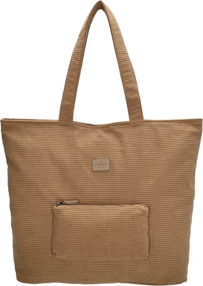 Charm London Valley Shopper - Schoudertas - Shoppingbag - Crossbody - Schouderband - Afneembaar - Verstelbaar - Wafelstructuur - Tote Bag - Dames Tas - Taupe