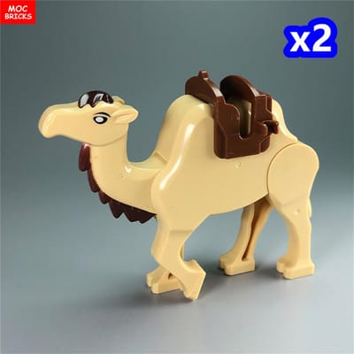 2 pièces Briques MOC Animal Chameau Prince du Désert Aventure Film Ville Blocs Jouets Éducatifs Cadeaux pour Enfants beige