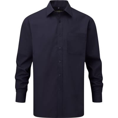 Russell Collection Dames/Dames Popeline Shirt Met Lange Mouwen (Franse marine)