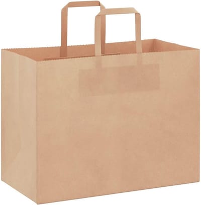 Papieren Zakken - Cadeauzakken - Verpakken en Cadeaus - Met Hengsels - 32x17x25 cm - Bruin