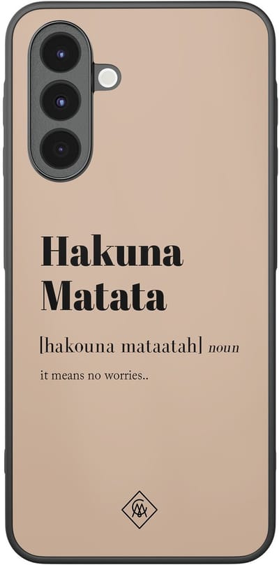 Casimoda® hoesje - Geschikt voor Samsung Galaxy A17 - Hakuna Matata - Zwart TPU Backcover - Tekst - Bruin/beige