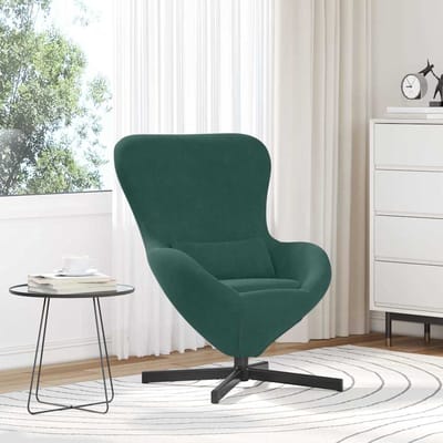 vidaXL - Eivormige - stoel - Donkergroen - 63 - x - 73 - x - 90 - cm - Fluweel