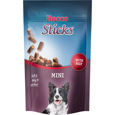 3x100g Rocco Sticks Mini Mixpakket Rund, Gevogelte, Forel, Wild Hondensnacks