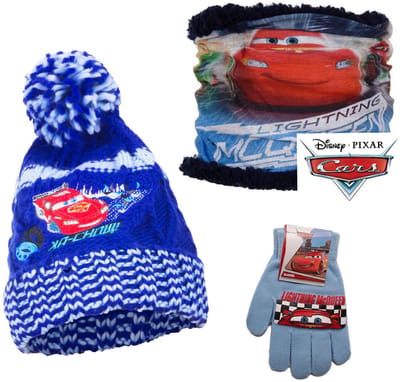 Disney Cars Winterset - Muts + Col + Handschoenen - Blauw - Maat 52 cm - ± 2-4 jaar