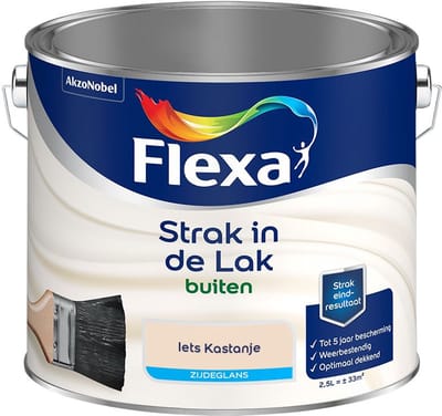 Flexa - Strak In De Lak Buitenlak Zijdeglans - Iets Kastanje - Mengverf - 2,5 L