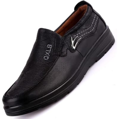 Herenschoenen High-End Heren Casual Schoenen Mode Heren Leren Schoenen Zomer 7 zwart