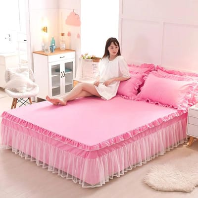 Kant Anti-slip Bedrok Rucherand Transparant Gaas Slijtvast Beddeken Huishoudelijk Matras Beschermhoes Beddengoed 120x200cm bed skirt