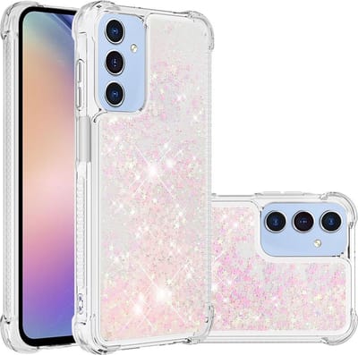 Coverup Hoesje - Geschikt voor Samsung Galaxy A16 Hoesje - Coverup Liquid Glitter Back Cover - Roze