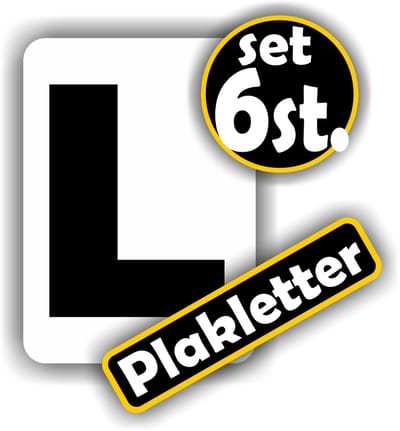 Jerma - Plakletters - L - Sticker - Set 6 st. - Vinyl - 5x7 cm - Zwart - Zelfklevend - Weerbestendig