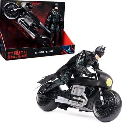 DC Comics The Batman - Batcycle en Batman - Speelgoedvoertuig - 30cm