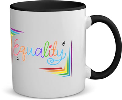 Akyol - lgbtq cadeau - koffiemok - theemok - zwart - Lgbt - love is love - opdruk - lgbt - pride month - lgbtq vlag - gay pride - met tekst - opdruk - leuke pride spullen - verjaardag - cadeau - gift - 350 ML inhoud