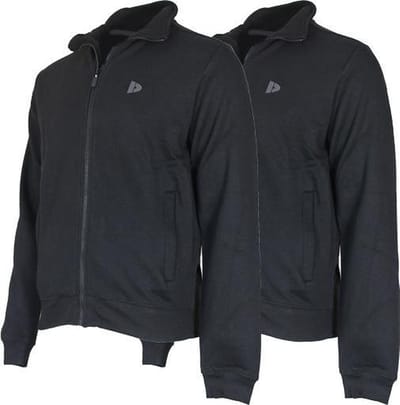 2-Pack Donnay - Sweater zonder capuchon (Bryan) - Sportvest - Heren - Black (020) - maat S