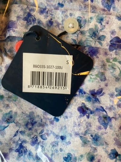 Boston Brothers heren blouse - overhemd heren lange mouwen - 1027 - blauw / wit print - maat S