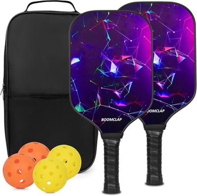 Pickleball Set - Sport Rackets - Sport Spelen - Glasvezel Oppervlak - Set van 2 - Paars